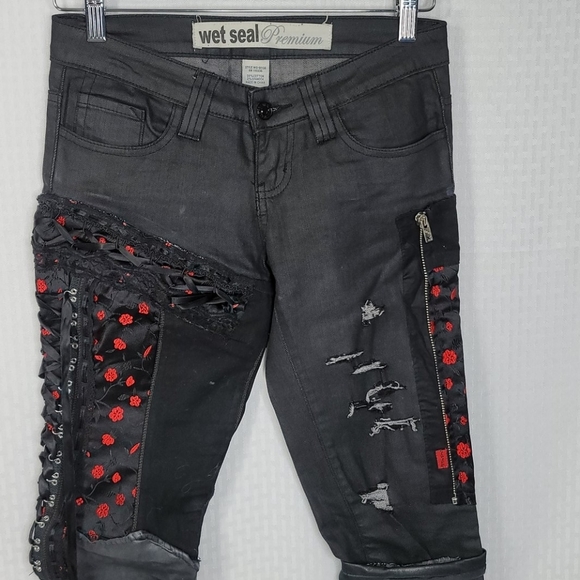 Wet Seal Premium denim upcycled with Tripp details - Picture 2 of 8